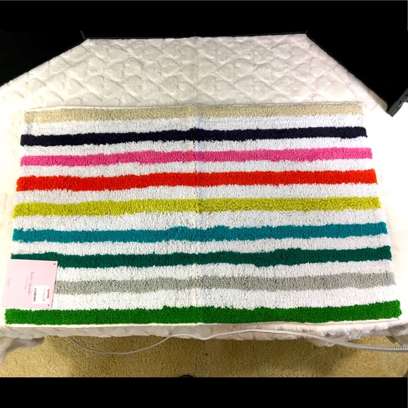 kate spade Bath Nwt Kate Spade Candy Stripe Bath Rug Poshmark